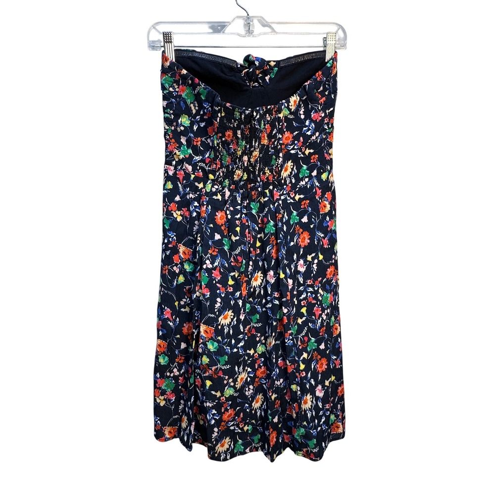 Sezane Ondine Dress Strapless Multicolor Tie Front Wedding Guest Bustier 38 US 6 - Picture 3 of 8